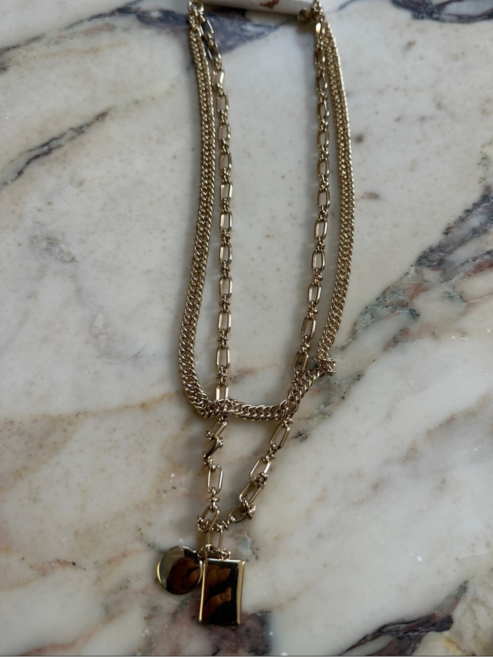 J. CREW Gold Layered Pendant Chain Necklace - Women Jewelry - Picture 4 of 4